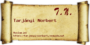 Tarjányi Norbert névjegykártya