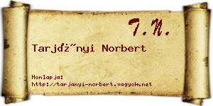 Tarjányi Norbert névjegykártya