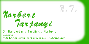 norbert tarjanyi business card