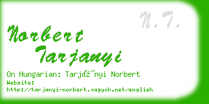 norbert tarjanyi business card